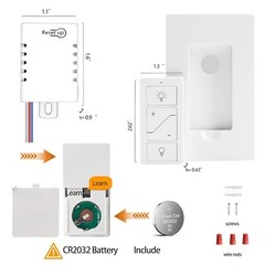 Smart Wireless Dimmer Switch & Receiver Ki No wiring Remote Control Work Alexa