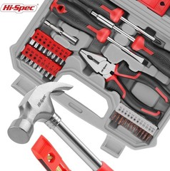 Hi-Spec Red Household Tool Kit Set with Toolbox for Home & Office Repair