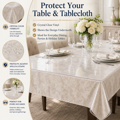 Heavy Duty Top Quality Clear Tablecloth Protector 60″ x 120″ Oblong