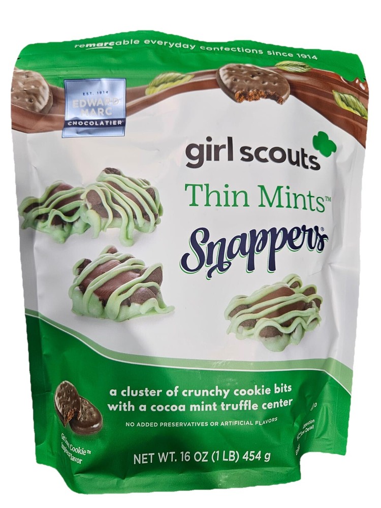 Edward Marc Chocolatier Girl Scouts Thin Mints Snappers 16 Ounce, Kosher