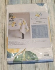 Benson Mills ~ Jacquard Tablecloth ~ 52″ x 70″ ~ Seville Lemons ~ Easy Care