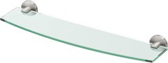 Satin Nickel Curved Glass Shelf – 20.13″ W x 5.40″ D, Stylish & Durable