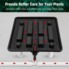 Runoff Trays 15.5in Garden Flood and Drain Plant Base with PVC Legs and Drain