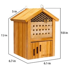 Mason Bee House -Wax Coated Mason House for The Garden, Natural Handmade Wood…