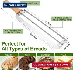 Adjustable Bread Slicer for Homemade Bread – Upgrade Manual Sourdough Bread Knif