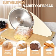 Brvclon Manual Bread Slicer Adjustable Thickness, Hand Crank Bread Slicer