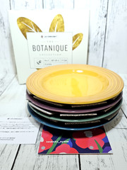 Le Creuset Plates 17cm Set of 4 Botanique Collection Fig Deep teal Stoneware NIB