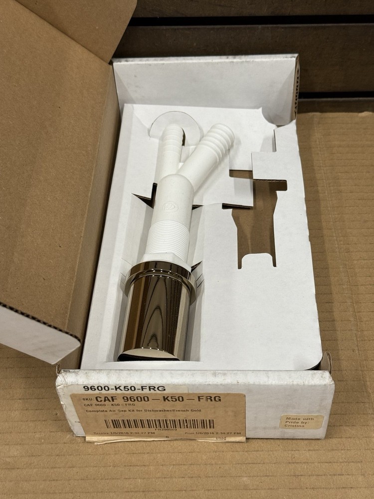 California Faucets 9600-K50-FRG Dishwasher Air Gap Kit – French Gold – Unused
