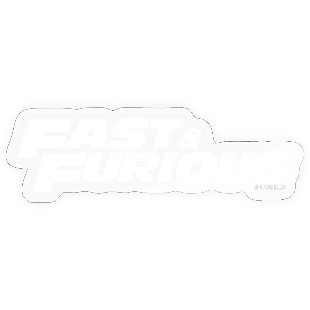 Fast And Furious Classic White Logo Sticker, max. 4 x 4″, 4 x 4″, transparent