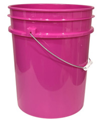 5 Gallon Food Grade Magenta Pink Buckets with Screw On Airtight Lids (Pack of 3)