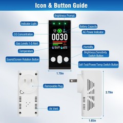4in1/5IN1 Carbon Monoxide Detectors Plug-in Natural Gas Detector&Carbon Monoxide