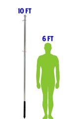 10ft Flag Pole Outdoor Aluminum In Ground Flag Pole 10′ Silver Flag Pole