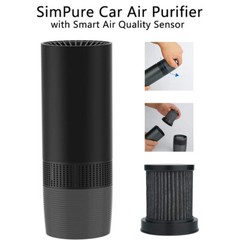 Mini Car Air Purifier True HEPA Air Purifier Ionizer Portable Air Cleaner Black