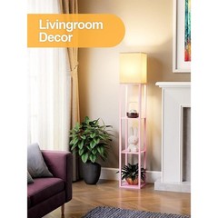 Tall Shelf Lamp W/ 3 Color Temperature LED Bulb Open Top Design 3 Tier Storage
