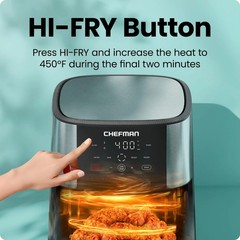 Chefman Air Fryer 8 Qt | TurboFry® 4-in-1 with 450°F Hi-Fry Option for Crispier