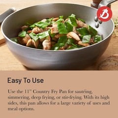 De Buyer 5614.28 Mineral B Round Country Chef Carbon Steel Fry Pan, 11-Inches