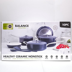 GreenPan Balance Collection Ceramic Nonstick 10 Piece Cookware Set – Oxford Blue