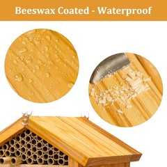 Mason Bee House -Wax Coated Mason House for The Garden, Natural Handmade Wood…