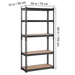 Storage Shelving Unit Garage Storage Rack 5-Tier Adjustable 2000 lbs Load