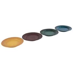 Le Creuset Plates 17cm Set of 4 Botanique Collection Fig Deep teal Stoneware NIB