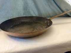 Williams Sonoma France Copper Vintage Fry Pan Skillet Brass Handle 10.5”
