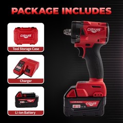 New For Milwaukee 18V 1/2″ High-Torque Impact Wrench Kit with Battery & Charger