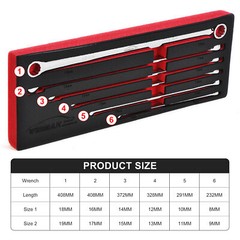 Extra Long Box End Wrench Set, Metric Durable Aviation Spanner 6PCS CRV 8 – 19mm