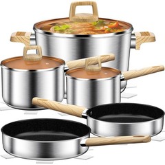 Dutzun Stainless Steel Cookware Set 13Pcs Pots And Pans Set Induction Cookware