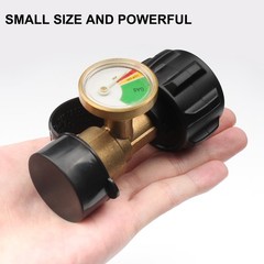 Propane Tank Gauge Brass Adapter w/Gas Pressure Level Meter Indicator for BBQ RV