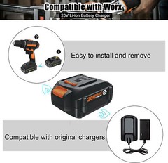 8.0AH 20V MAX Battery For WORX Extend Lithium 20 Volt WA3520 WA3525 WA3575 WG155