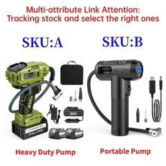 160PSI Cordless Tire Inflator Air Compressor Rechargeable Battery Car Air Pump