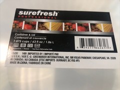 NEW! Surefresh Professional 63 fl oz Round Container & Lid 7.875 Cups | 1.86 L
