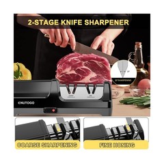 Enutogo Knife Sharpener, Professional 2-Stages Eleltric Knife Sharpeners with…