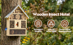 Insect Hotel&Mason Bee House-Butterfly House,Multi-Functional Bee Hotel 4 Garden