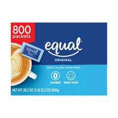 EQUAL Zero Calorie Sweetener, Sugar Substitute, 800 Packets