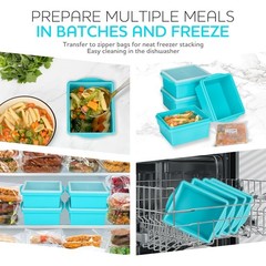 2 Cup Silicone Freezer Trays with Lids, Silicone Soup Freezer Molds – Leakproof,