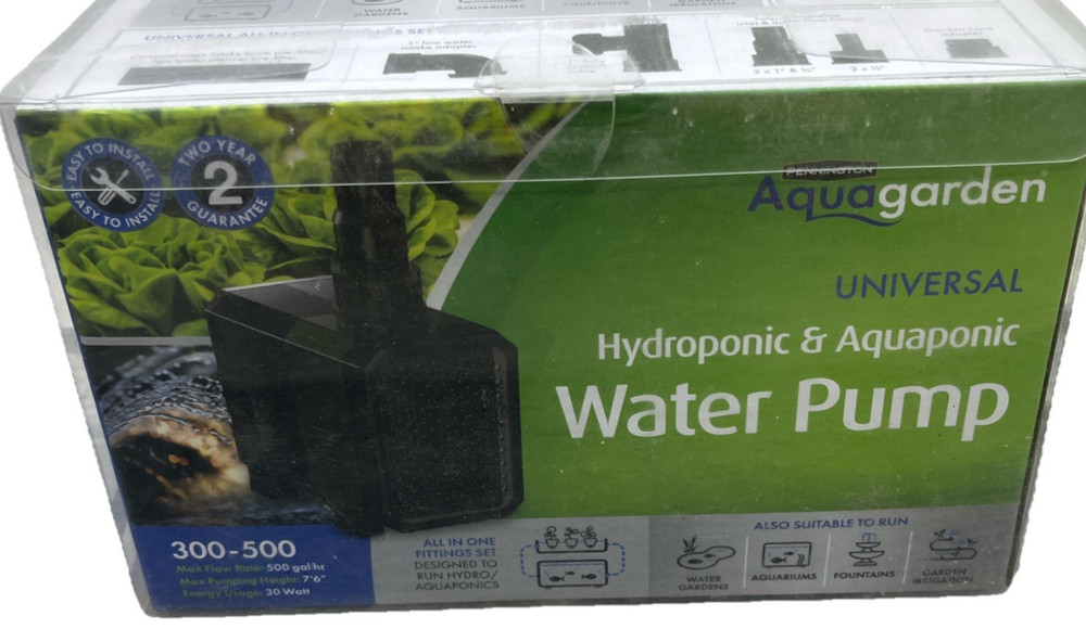 Aquagarden Universal Hydroponic & Aquaponic Water Pump 300-500 Gal/Hr. {G7}.