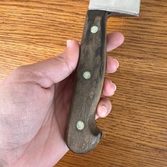 F. Dick 1447 Slicing Knife Vintage Handmade Germany 10.25 Inch Blade Wood Handle