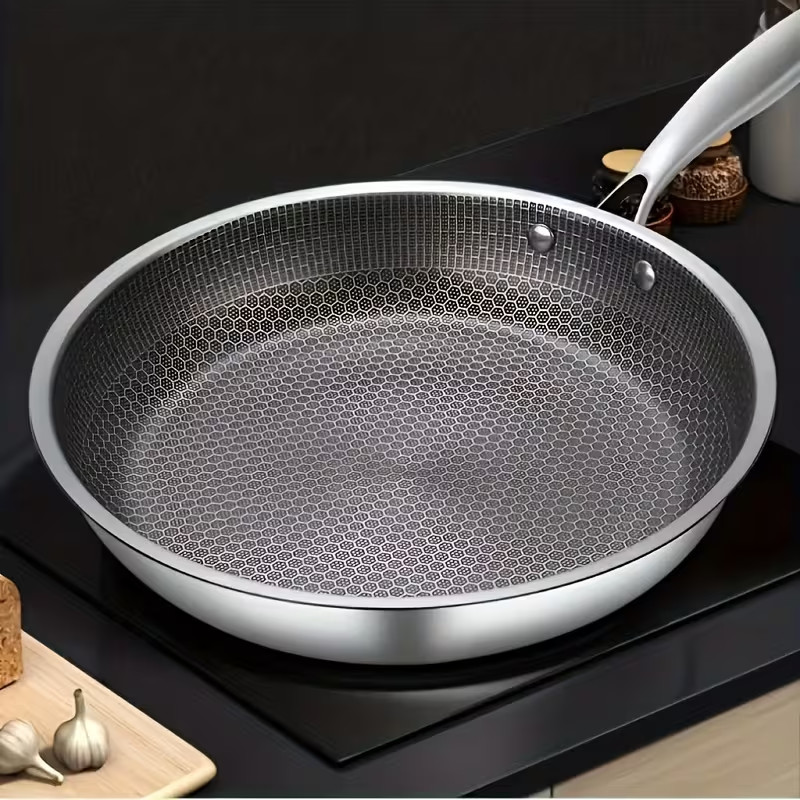 Stainless Steel 10 in Tri-Ply Fry Pan, 304 Grade Material, Non-Stick , PFOA Free