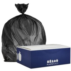 Plasticplace 12-16 Gallon Trash Bags – Black, Case of 250 Garbage Bags
