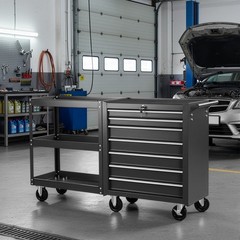Rolling Tool Chest Tool Box with 7 Drawers & Wheels & Drawer Liners for Garage