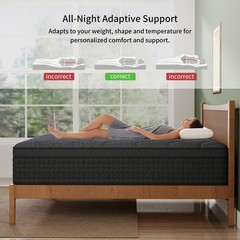 12″ Queen Mattress in Box, Gel Memory Foam Hybrid Pocket Spring Medium Firm