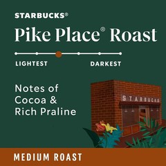 Starbucks K-Cup Coffee Pods, Medium Roast Hot or Iced Coffee, Pike Place Roast
