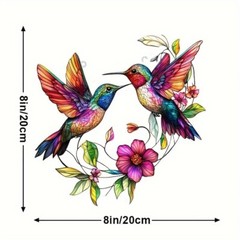 Modern Acrylic Hummingbird Catcher Stained Glass Style Window Hanging Decoration