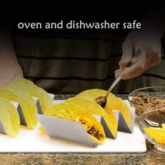 US 2 Food Grade Stainless Steel Taco Holder Stand Truck Tray Style Oven Safe