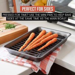 Durable 450°F Heat Safe Mini Roasting Pan with Rack – Easy Cleanup, Perfect Size