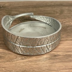Silver Metal Leaf Design Candle Holder with Napkin Rings Set of 6 Decor