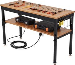 48×24 in Adjustable Height Workbench 2500LBS Heavy-Duty Work Bench Table Garage