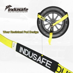 4 Packs Axle Straps with Flat Hook Car Trailer Hauler Ratchet Tie Down Strap