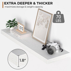 36 In.W X 10.3 In.D Floating Shelves,Wall Mounted,With Invisible Brackets,Decora